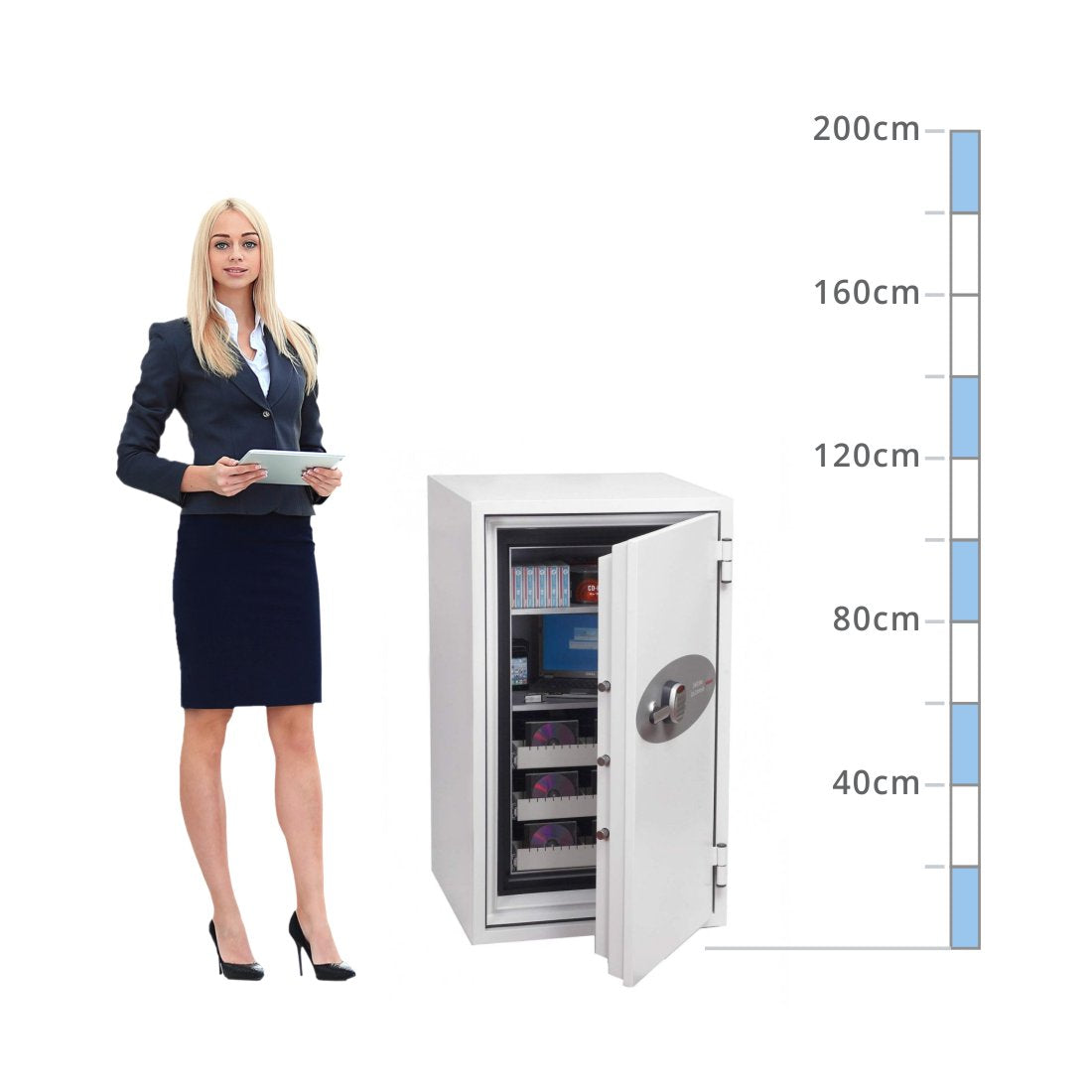 size chart Phoenix Data Commander DS4621E, Digital Keypad Safe - 120 Min Fire Protection