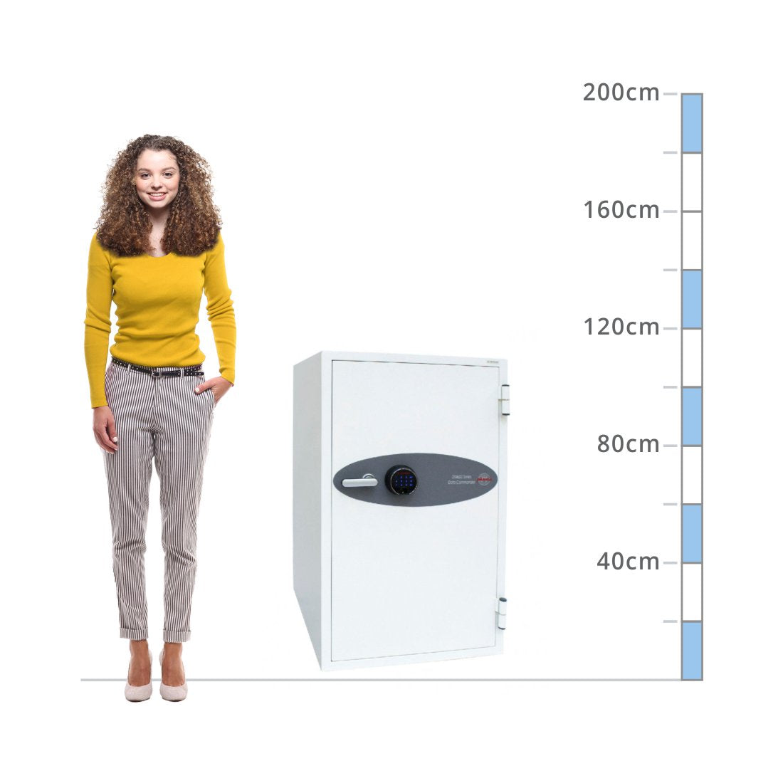 size chart Phoenix Data Commander DS4621F, Biometric Lock Safe - 120 Min Fire Protection