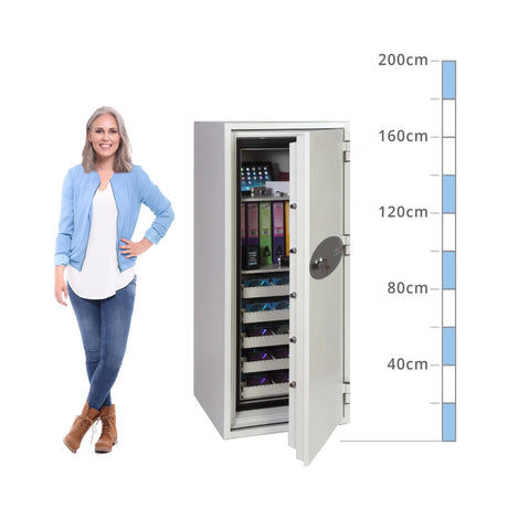 size chart Phoenix Data Commander DS4622K, Key Lock Safe - 120 Min Fire Protection