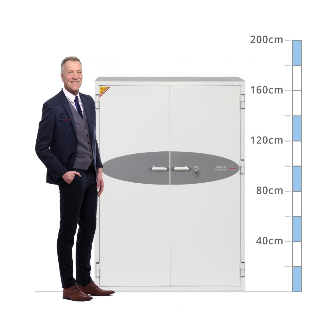 size chart Phoenix Data Commander DS4623K, Key Lock Safe - 120 Min Fire Protection