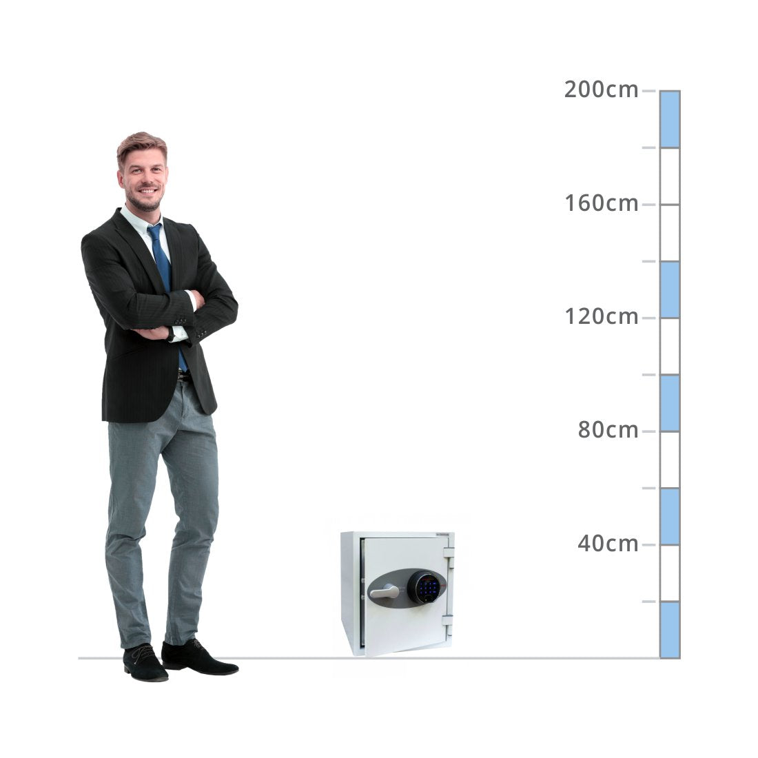 size chart Phoenix Datacare DS2001F, Biometric Lock Safe - 60 Min Fire Protection