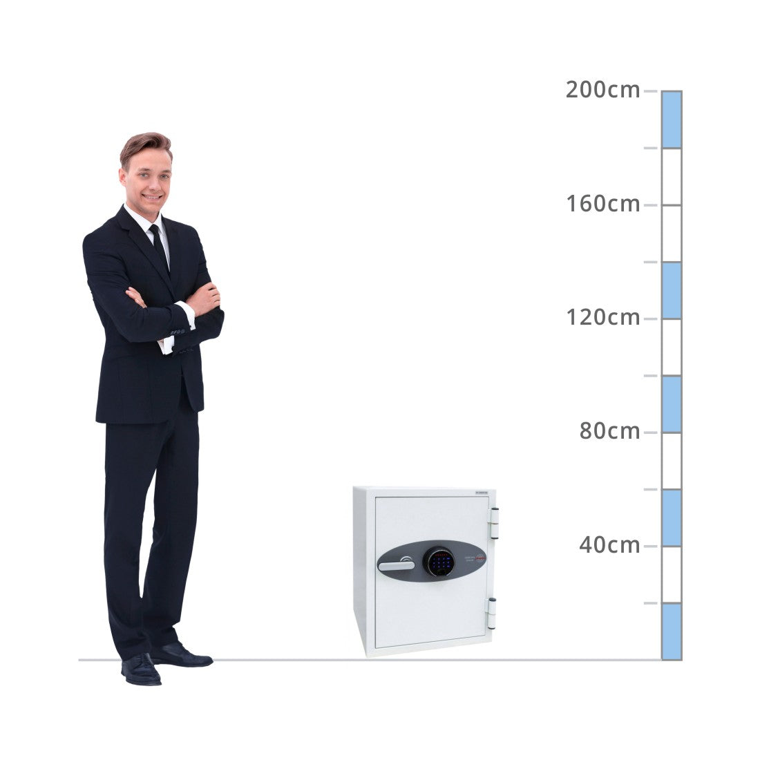 size chart Phoenix Datacare DS2002F, Biometric Lock Safe - 60 Min Fire Protection