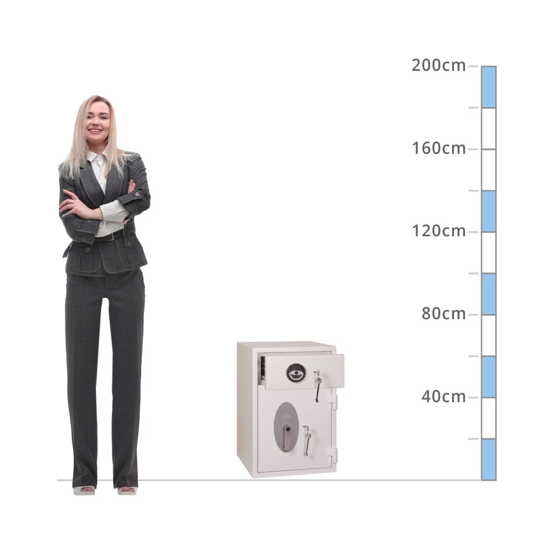 size chart Phoenix Diamond Deposit HS1090KD, Key Lock Safe - Eurograde 1