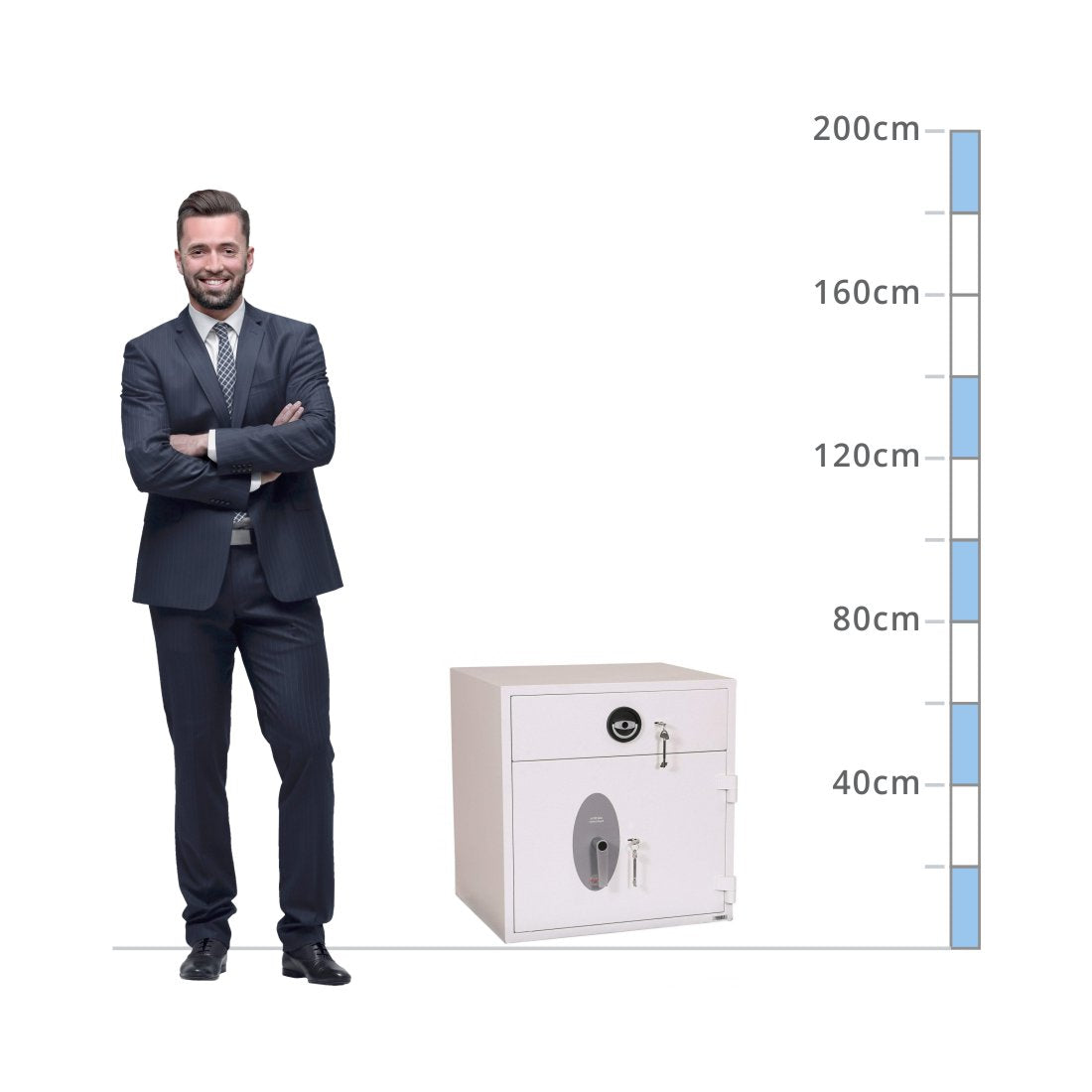 size chart Phoenix Diamond Deposit HS1091KD, Key Lock Safe - Eurograde 1
