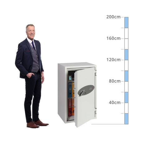 size chart Phoenix Fire Commander FS1911K, Key Lock Safe - 120 Min Fire Protection