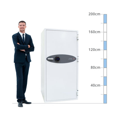 size chart Phoenix Fire Commander FS1912F, Biometric Lock Safe - 120 Min Fire Protection