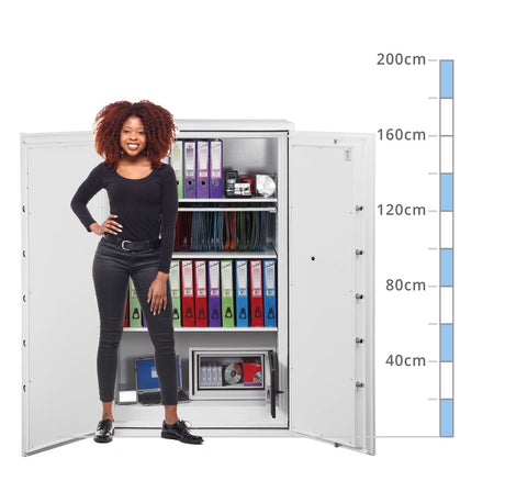 size chart Phoenix Fire Commander FS1914F, Biometric Lock Safe - 120 Min Fire Protection