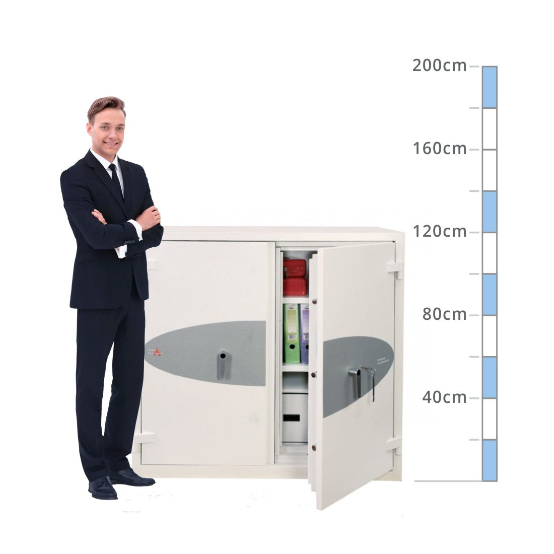 size chart Phoenix Fire Commander Pro FS1921K, Key Lock Safe - 60 Min Fire Protection