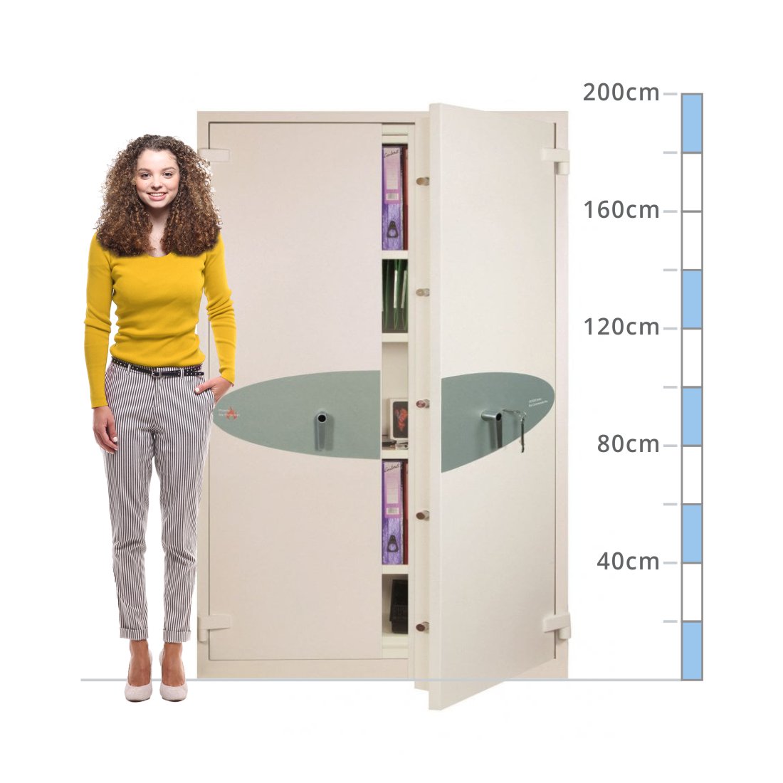size chart Phoenix Fire Commander Pro FS1923K, Key Lock Safe - 60 Min Fire Protection