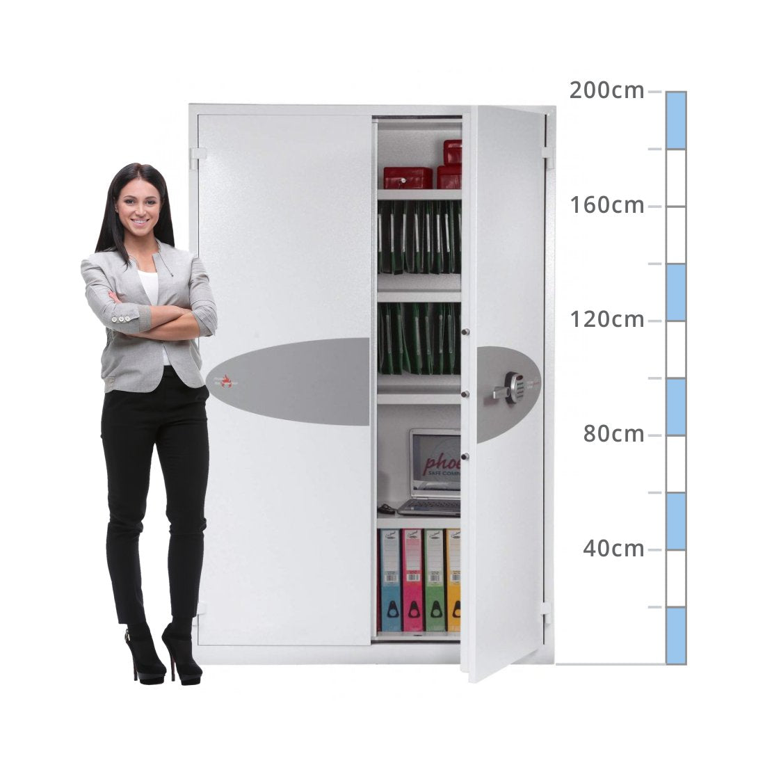 size chart for a Phoenix Fire Ranger Size 4, Digital Keypad Fire Safe - S1