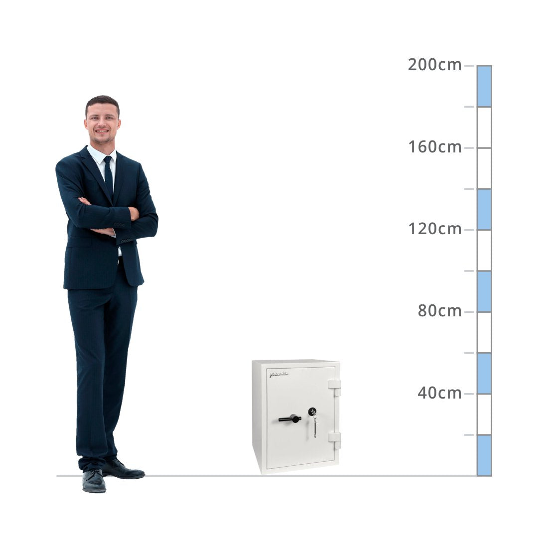 size chart for a Phoenix Fortress Size 3, Key Lock Safe - S2 Rated Safe