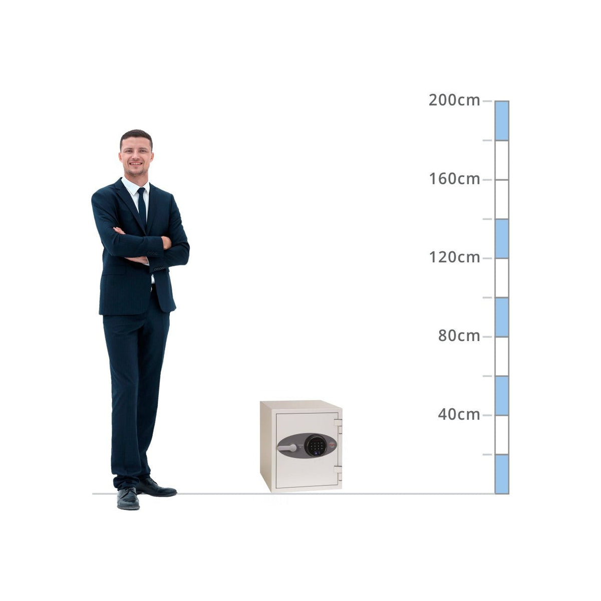size chart Phoenix Titan Fire Safe FS1282F, Biometric Lock Safe - 60 Min Fire Protection