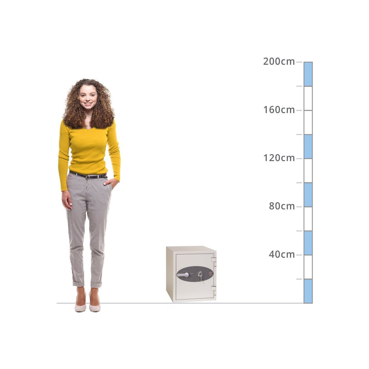 size chart Phoenix Titan Fire Safe FS1282K, Key Lock Safe - 60 Min Fire Protection