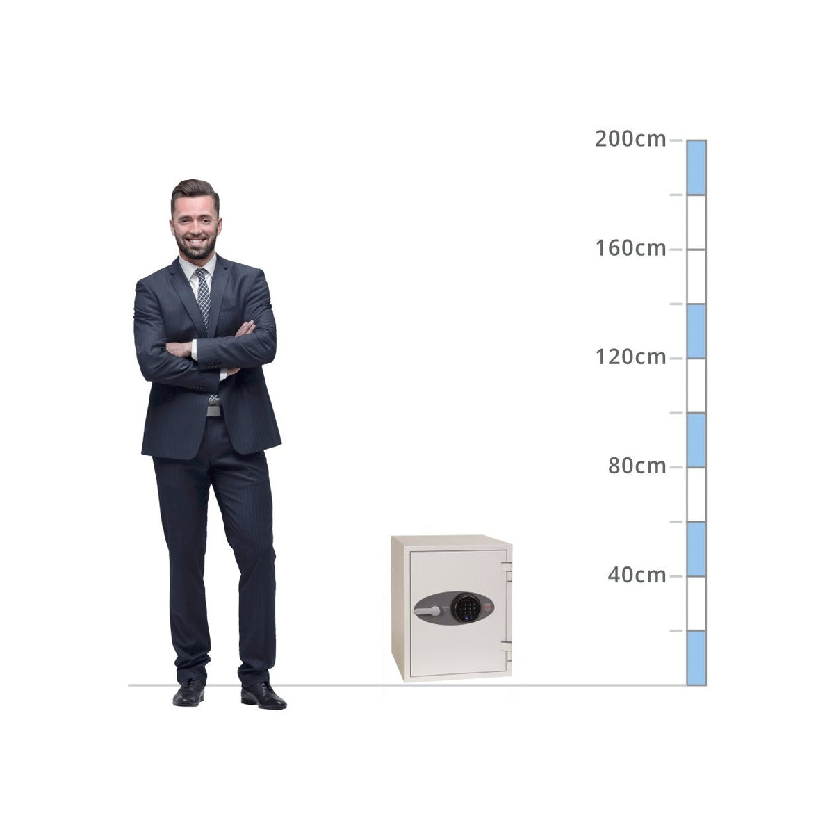 size chart Phoenix Titan Fire Safe FS1283F, Biometric Lock Safe - 60 Min Fire Protection