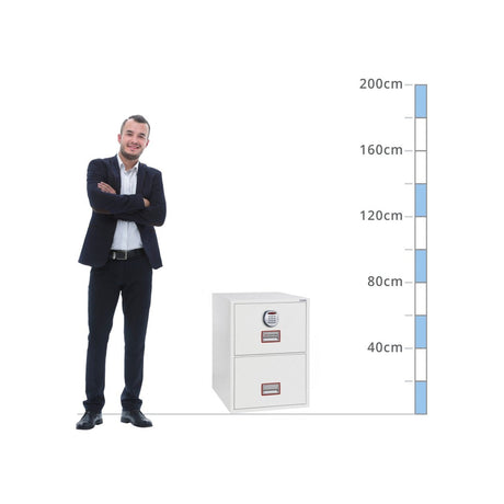 size chart Phoenix World Class Vertical Fire File FS2252E, Digital Keypad - 90 Min Fire Protection