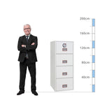 size chart Phoenix World Class Vertical Fire File FS2254E, Digital Keypad - 90 Min Fire Protection