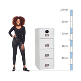 size chart Phoenix World Class Vertical Fire File FS2254F, Biometric Lock - 90 Min Fire Protection