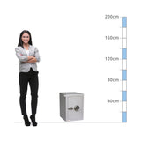 size chart for a Securikey Mini Vault Silver S2 Size 2, Digital Keypad Safe - £4,000 Cash Rating