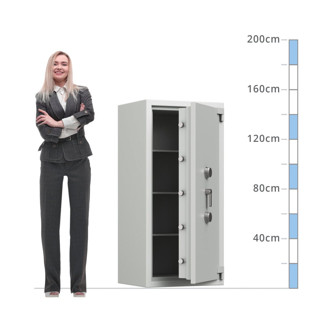 Size chart for a Securikey Size 280, Key & Combination Safe - Eurograde 5