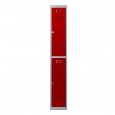 2 Door Personal Locker PL1230GRK with Key Lock - Red