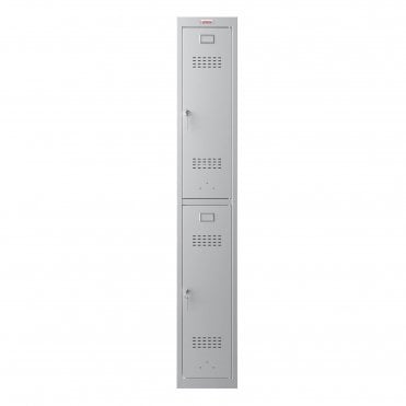 300D 2 Door Personal Locker PL1233GGK with Key Lock - Grey