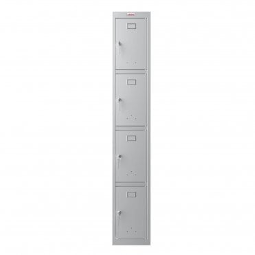 300D 4 Door Personal Locker PL1433GGK with Key Lock - Grey