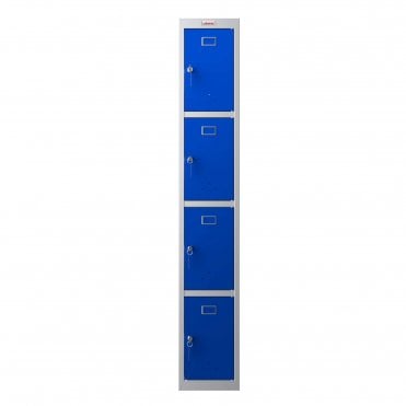 4 Door Personal Locker PL1430GBK with Key Lock - Blue