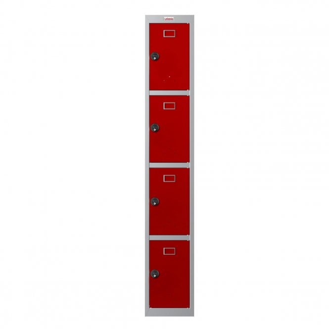 Phoenix Safes 4 Door Personal Locker PL1430GRC with Combination Lock - Red