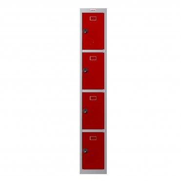 4 Door Personal Locker PL1430GRC with Combination Lock - Red