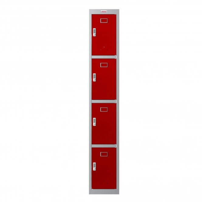 Phoenix Safes 4 Door Personal Locker PL1430GRE with Electronic Lock - Red