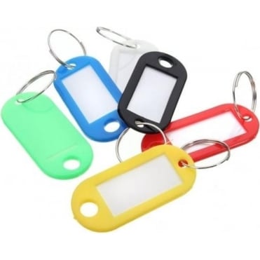 Pack of 100 Multi-Coloured Key Tags