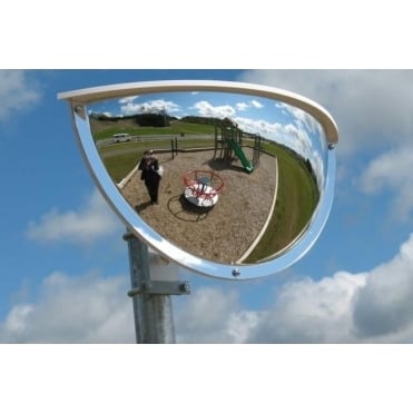 Exterior Hemisphere Convex Half Face Mirror - Acrylic 600mm