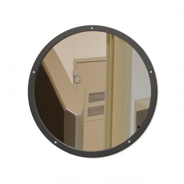 Flat Stainless Steel Round Vanity Mirror - Anti-Ligature 400mm