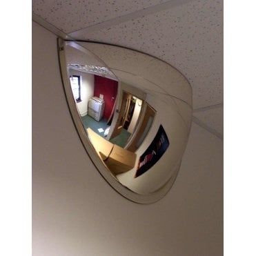 Hemisphere Convex Half Face - Acrylic Mirror 600 x 300mm
