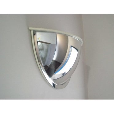 Hemisphere Convex Half Face With Cap - Acrylic Mirror 600 x 300mm